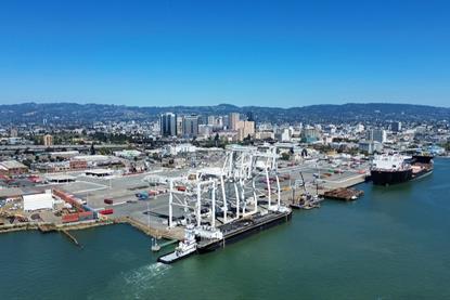 Aerial shot of Howard Property at the Port of Oakland, California