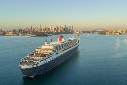 A cruise ship entering Sydney Harbour