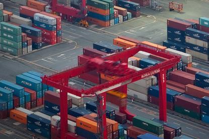 A shot of port equipment at Busan New Port