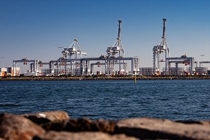 Waiting: VICT's cranes stand ready to welcome larger ships. Credit: Jonathon