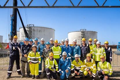 Workers posing at the Evos Rotterdam