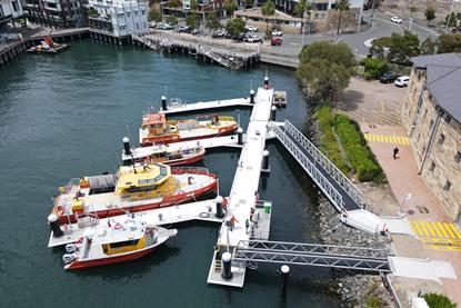 NSW Port Authority's new floating pontoon at Moores Wharf