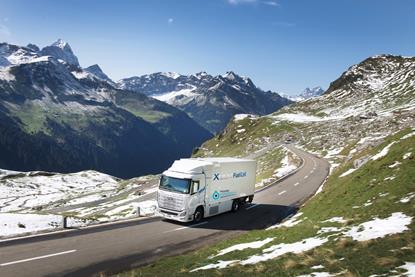 Hydrogen-powered truck in Switzerland
