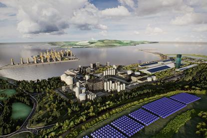 ​The image shows a render of the redevelopment which will modernise the former coal terminal into a critical hub for  renewable energy