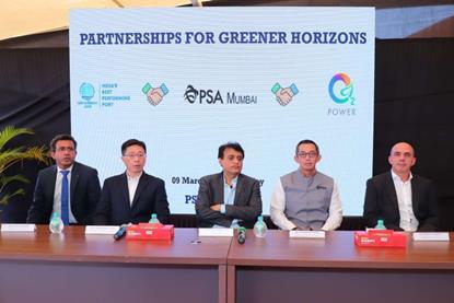 Signing of the MoU to create a new solar farm at PSA Mumbai