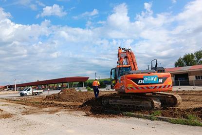 Intermodal Terminal of Navarra with a digger