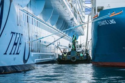 Icon-of-the-Seas being bunkered at Algeciras