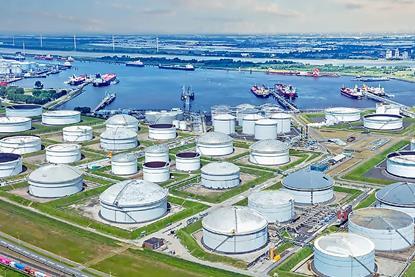 biofuel tanks at a port