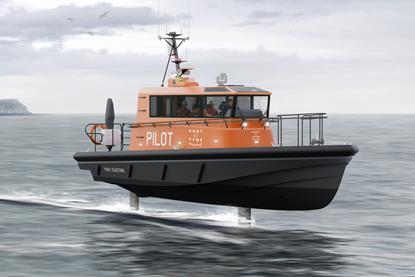 The image shows a render of the Port of Tyne x Artemis EF-12 Pilot boat