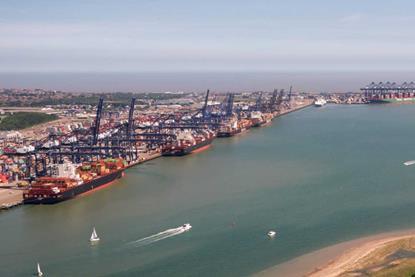 The image shows a wide angle shot of Harwich Haven Authority