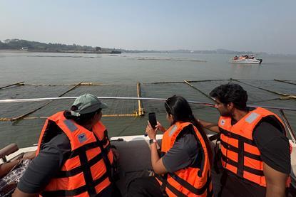 An image showing the seaweed cultivation units established in Raigad, India