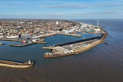 The image shows an aerial view of ABP’s Port of Lowestoft