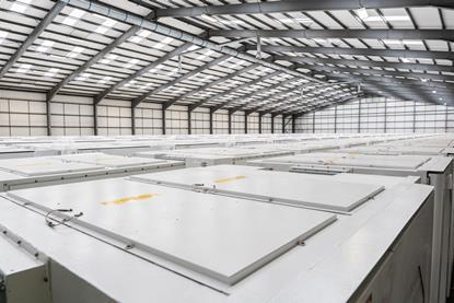 The solar panels lined up at Teesport Terminal