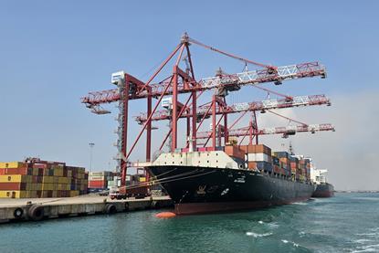 Ship-to-shore cranes at Dakshin Bharat Gateway Terminal