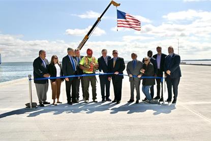 (l-r) Secretary of State Gregg Amore, R.I. Sen. Alana DiMario, U.S. Sen. Sheldon Whitehouse, R.I. Rep. Robert Craven, Matthew King, R.I. Gov. Dan McKee, QDC MD Steven J. King, U.S. Sen. Jack Reed, N.K. Councilwoman Beth Hill Ross, U.S. Rep. Gabe Amo, Comm