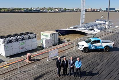 L/R Andrew Cunningham (GeoPura), Andy Darlington (Port of Tilbury), David Housden (Port of Tilbury) and Jon Hunt (Toyota TGB) at the hydrogen showcase event hosted by the Port of Tilbury