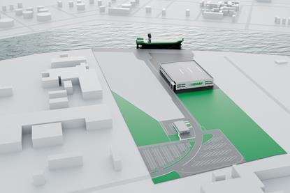 Rendering of new production facility for large air separation units at Porto Marghera in Venice