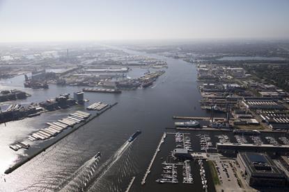 Overhead shot of the Port of Amsterdam