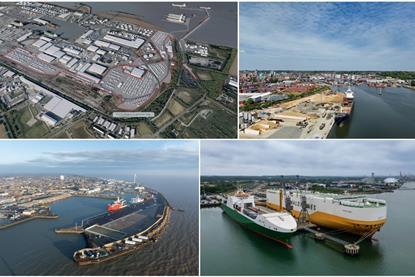 Four images of ports showing improvements to be made under an ABP upgrade programme