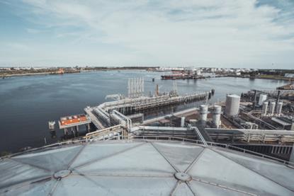 The image shows VTTI Rotterdam terminal at the port