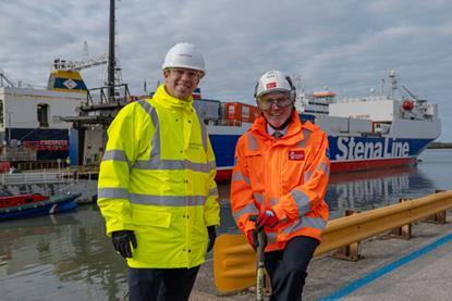Martin Olverson, development director marine of NatPower Marine and Lewis McIntyre, MD, Peel Ports Group at Heysham Port