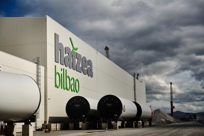 Render of a warehouse with haizea bilbao written on the side