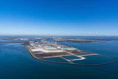 An aerial view of the Port of Brisbane