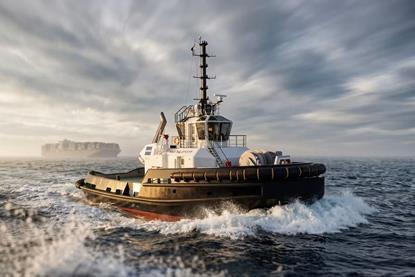 Rendering of a Damen ASD Tug 2713 FF