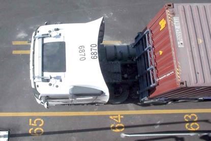 A picture of a truck from above showing the Terminal Tractor (TT) ID
