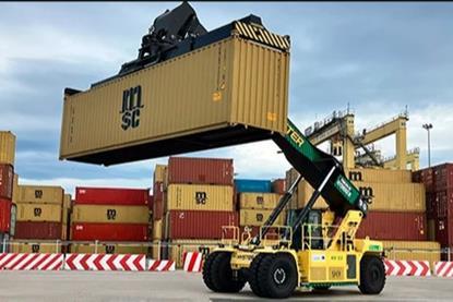 A picture of a Hyster electric container handler