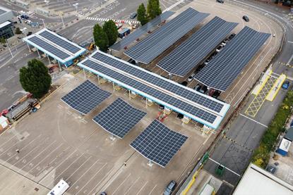 Solar canopies at Portsmouth International Port