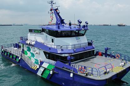 Pictured is MPA's hybrid patrol vessel MPA Guardian built in 2022