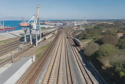 Image of rail network at a port