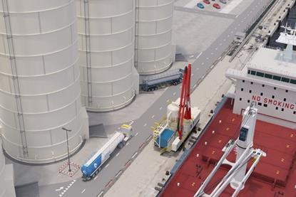 Render of a new cement import facility at the Port of Liverpool