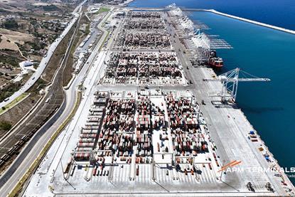 Aerial shot of APM Terminals' MedPort Tangier