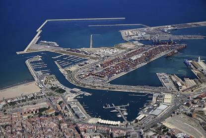 Aerial shot of the Port of Valencia