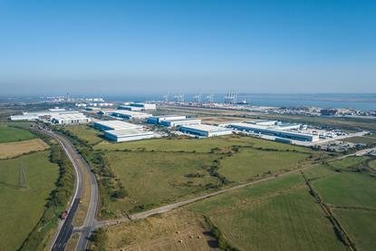 aerial shot of London Gateway Logistics Park