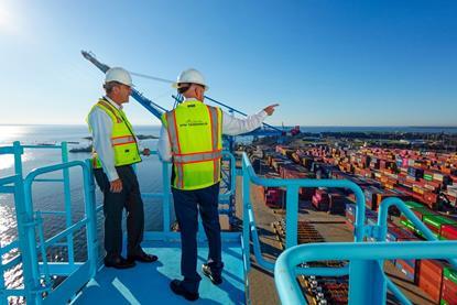 Two APM Terminals employees at the Port of Mobile
