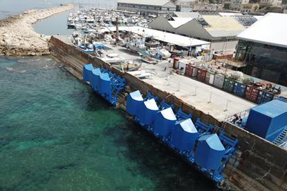 The image shows the tidal installation at Jaffa Port