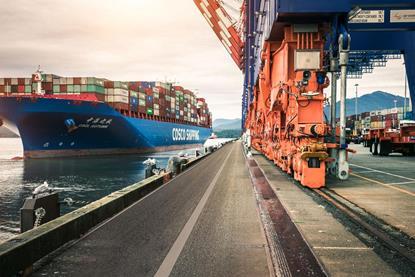 Container leaving the Prince Rupert port