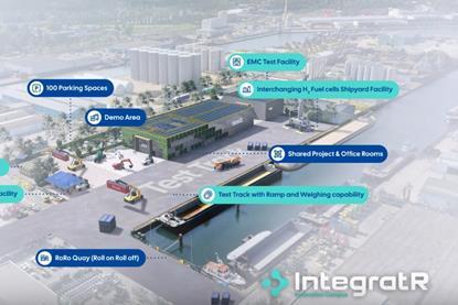 The image shows a rendering of the IntegratR Innovation Campus which may be subject to change