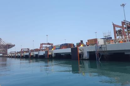 ShibataFenderTeam cone fenders at the Port of Callao in Lima
