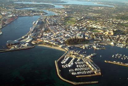 Aerial view of the Port of Fremantle, Australia