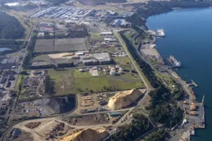 Pictured is an aerial shot of the TasPorts port, Bell Bay