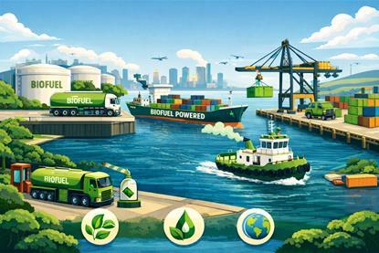 Biofuel graphic showing marine and port uses