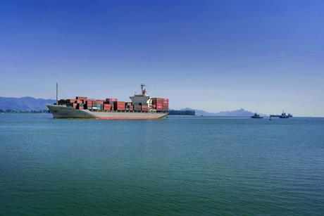 Container ship at sea