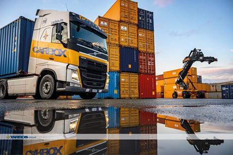 The image shows an HVO fuelled Carbox truck