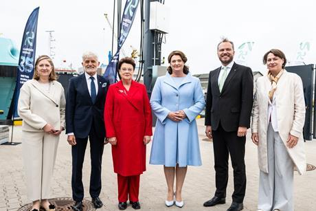 Lithuanian First Lady Diana Nausėdienė and Estonian First Lady Sirje Karis at the launch ceremony