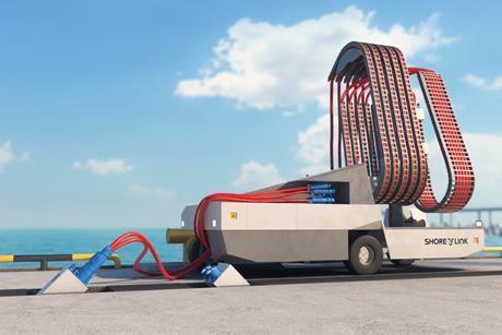 Artist's rendition of a ShoreLink CruiseLink Mobile S shorepower system