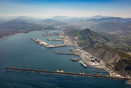 Aerial shot of the Port of Bilbao